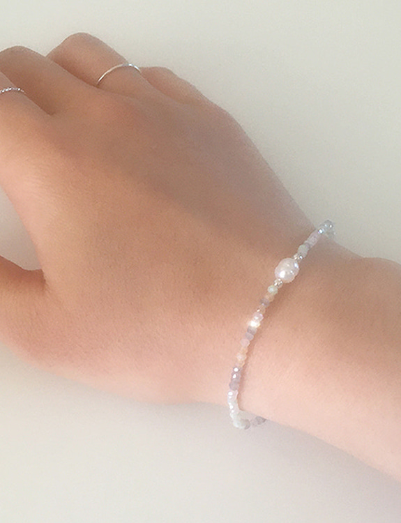 (92.5 silver) pastel stone mix bracelet