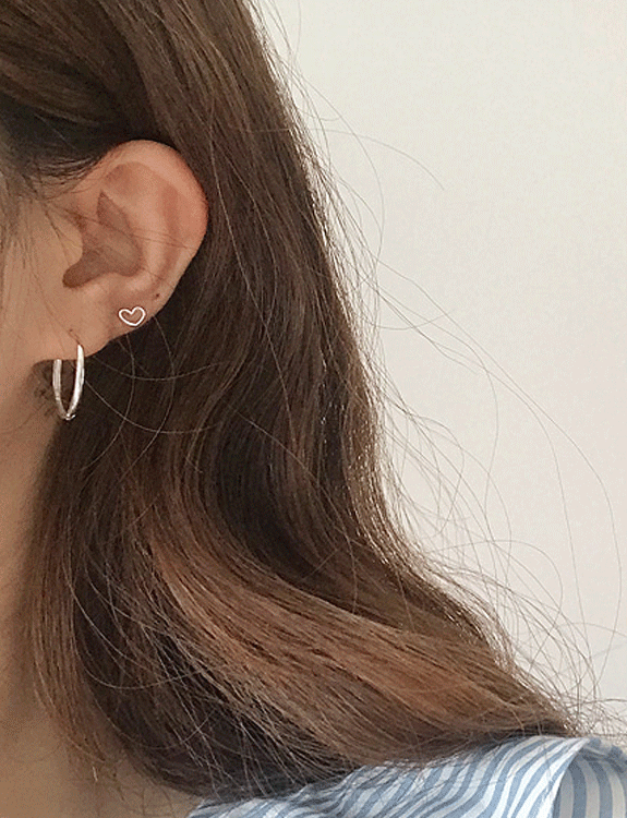 (92.5 silver) mini heart earring 001