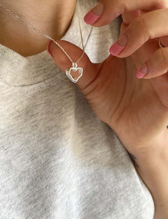 (92.5 silver) heart necklace 007