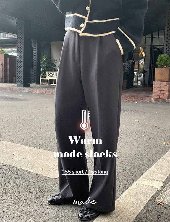 [블랙 숏S, M 당일출고]한겨울 포근 기모 슬랙스 - made slacks