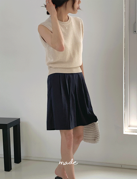 [당일출고]한지사 라운드 나시 - made knit